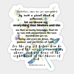 Hebrews 12:1-2 Famous Bible Verse. Sticker